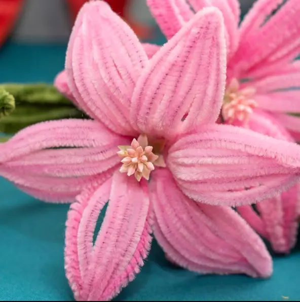 Handmade pipe cleaner flower
